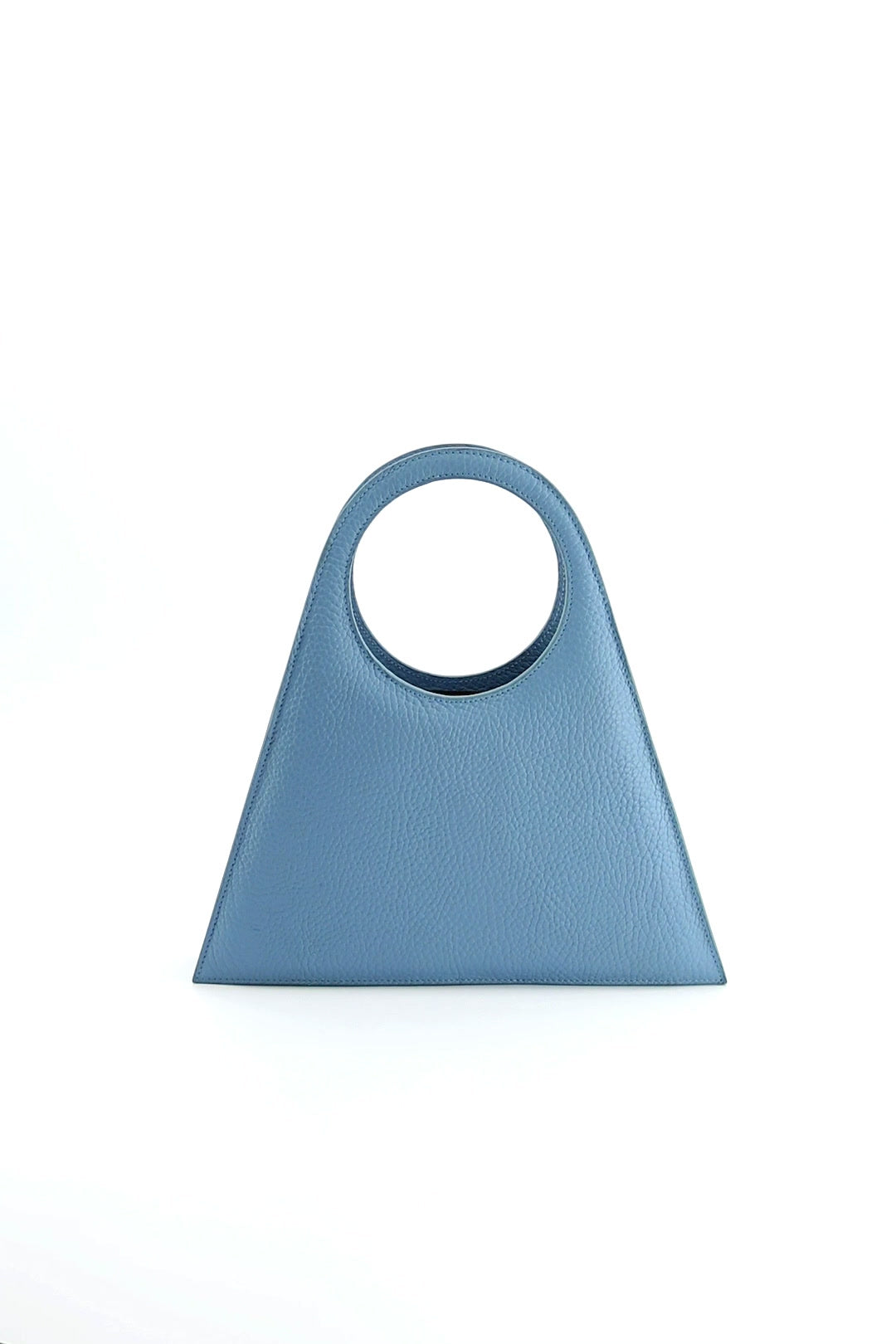 Tobkal Bag in Teal, leather tote with circular handle, ISLI Studio