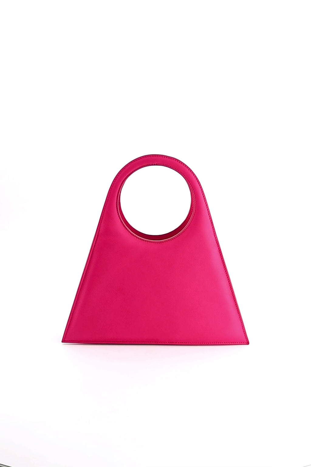 Tobkal Bag in Hot Pink, leather tote with circular handle, ISLI Studio