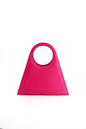 Tobkal Bag in Hot Pink, leather tote with circular handle, ISLI Studio